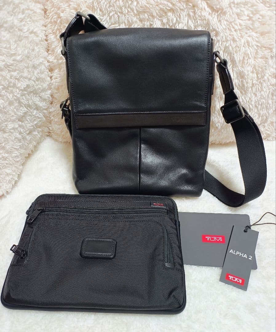 (美品)TUMI ALPHA 2 ショルダーバッグ、ポーチ ブラック 黒