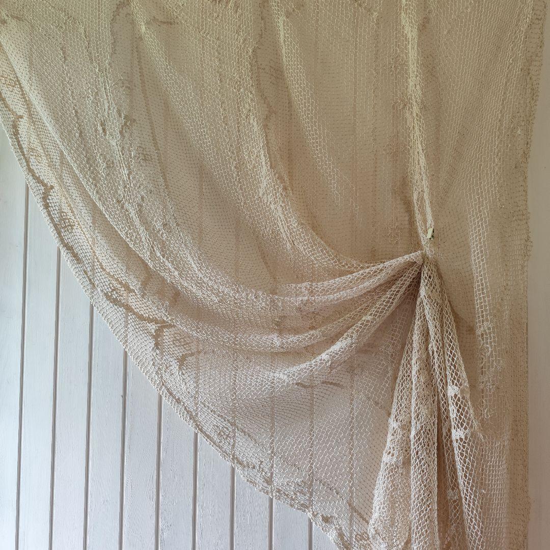 ハンドワークコットンフィレレース　生成り