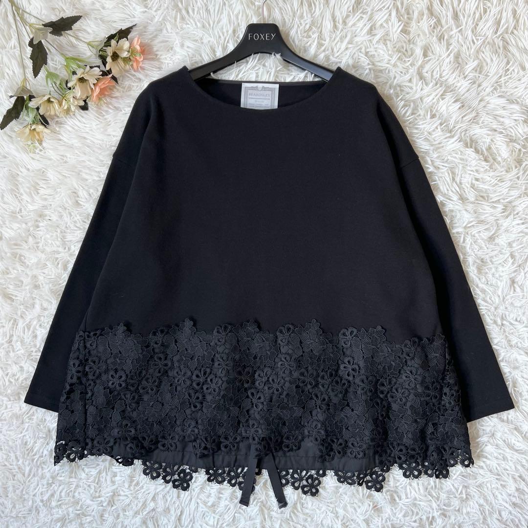 BEARDSLEY ビアズリー 裾レース カットソー ブラック