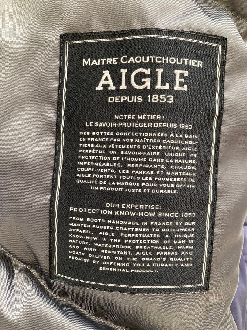 AIGLE ネイビー ダウンジャケット 取り外しフード