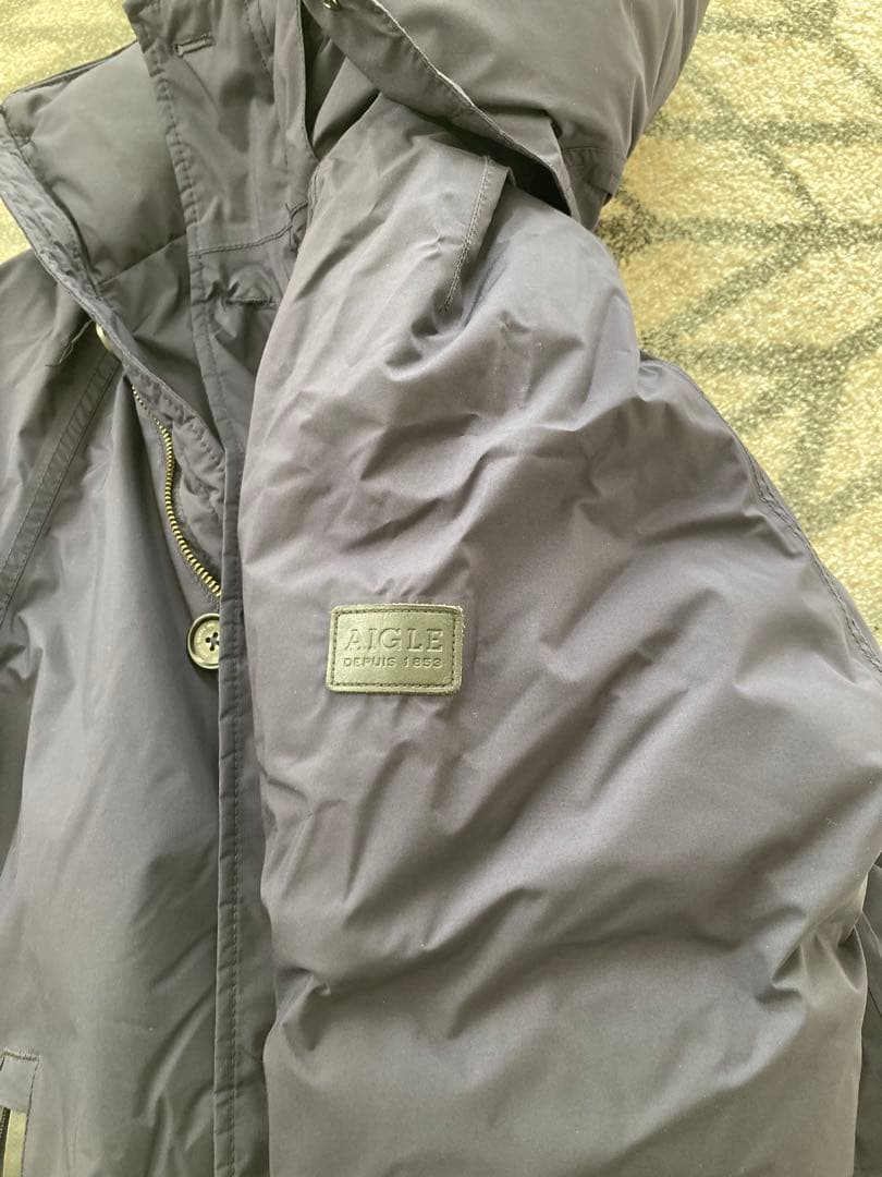 AIGLE ネイビー ダウンジャケット 取り外しフード