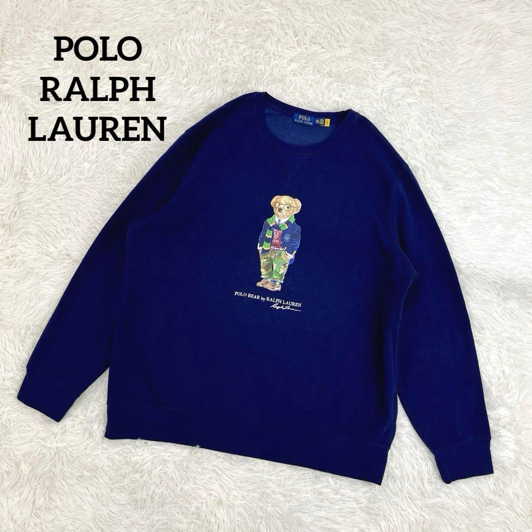 【XXL】ラルフローレン・スウェット・トレーナー・ポロベア・前Vガゼット