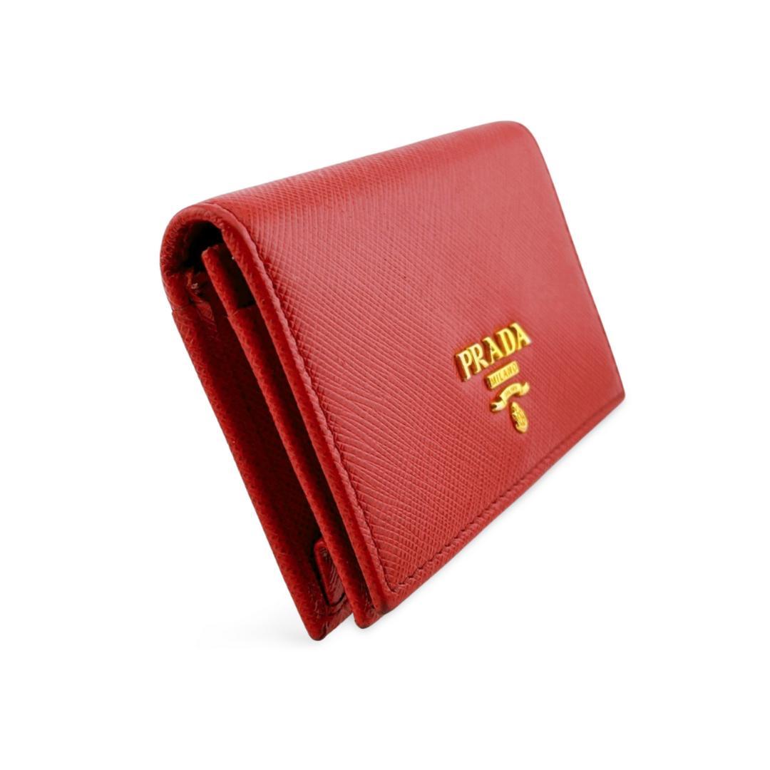PRADA プラダ 名刺入れ サフィアーノメタル レッド系 ユニセックス