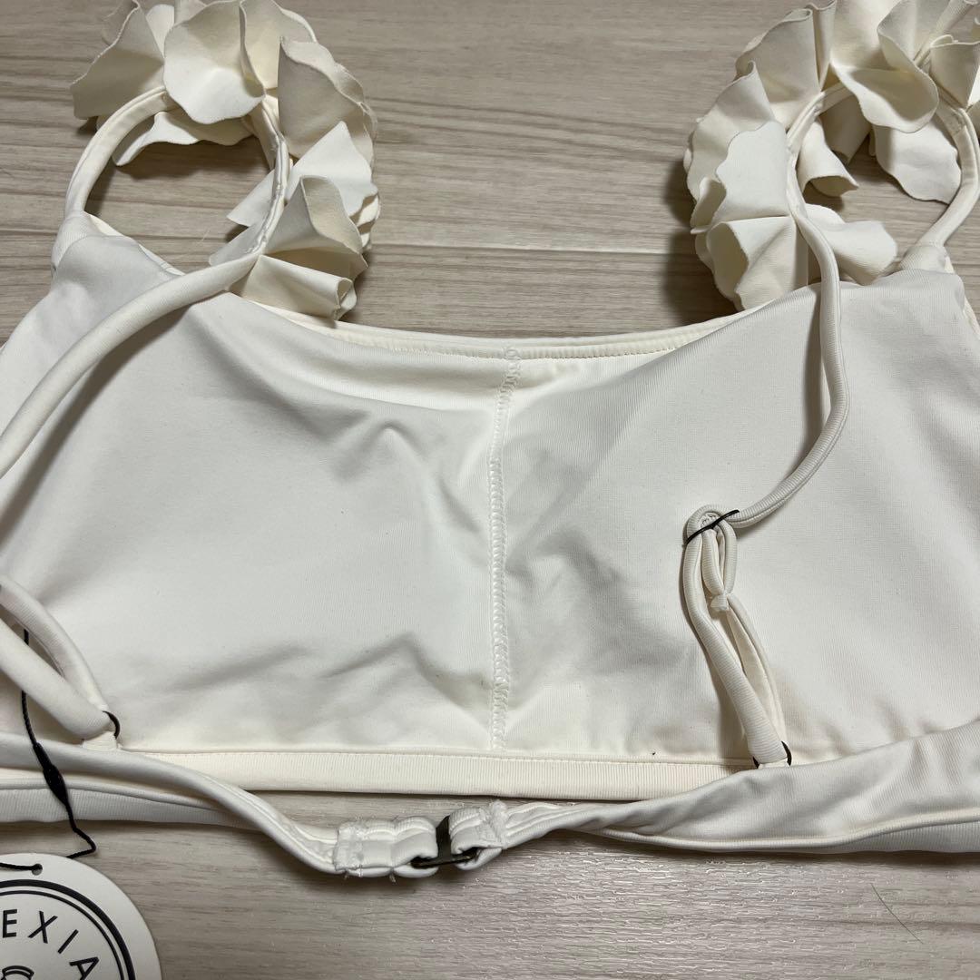 【新品】完売 ALEXIA STAM ビキニ 水着 花 ホワイト 上下セット L