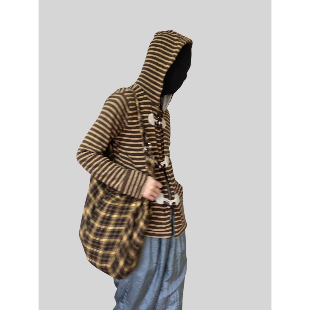 TOGGLE BORDER HOODIE (BROWN) 3052T パーカー