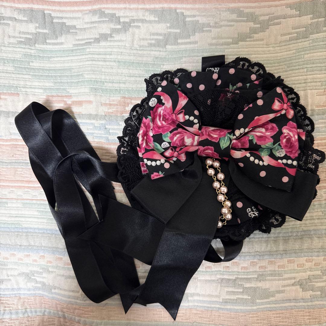 Angelic Pretty レディローズ 黒 ヘッドドレス