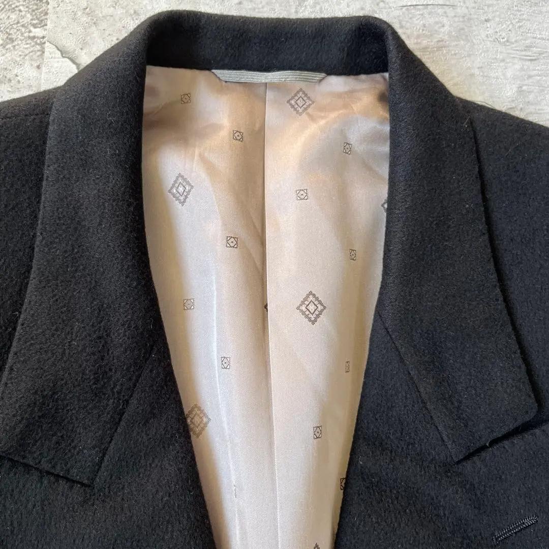 極美品　ピエールカルダン　カシミヤ100　ダブル テーラードジャケット　黒　B4