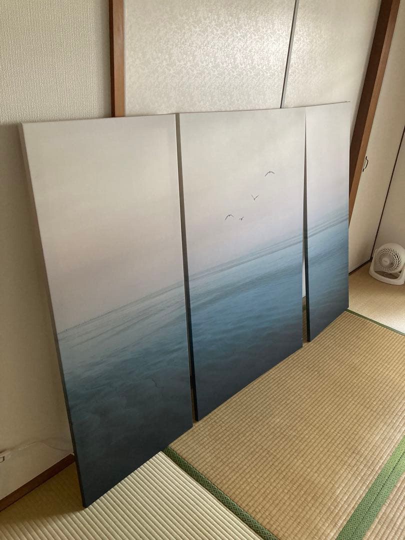 （廃盤）IKEA アートパネル PJÄTTERYD 3点セット 飛び立つ鳥の絵