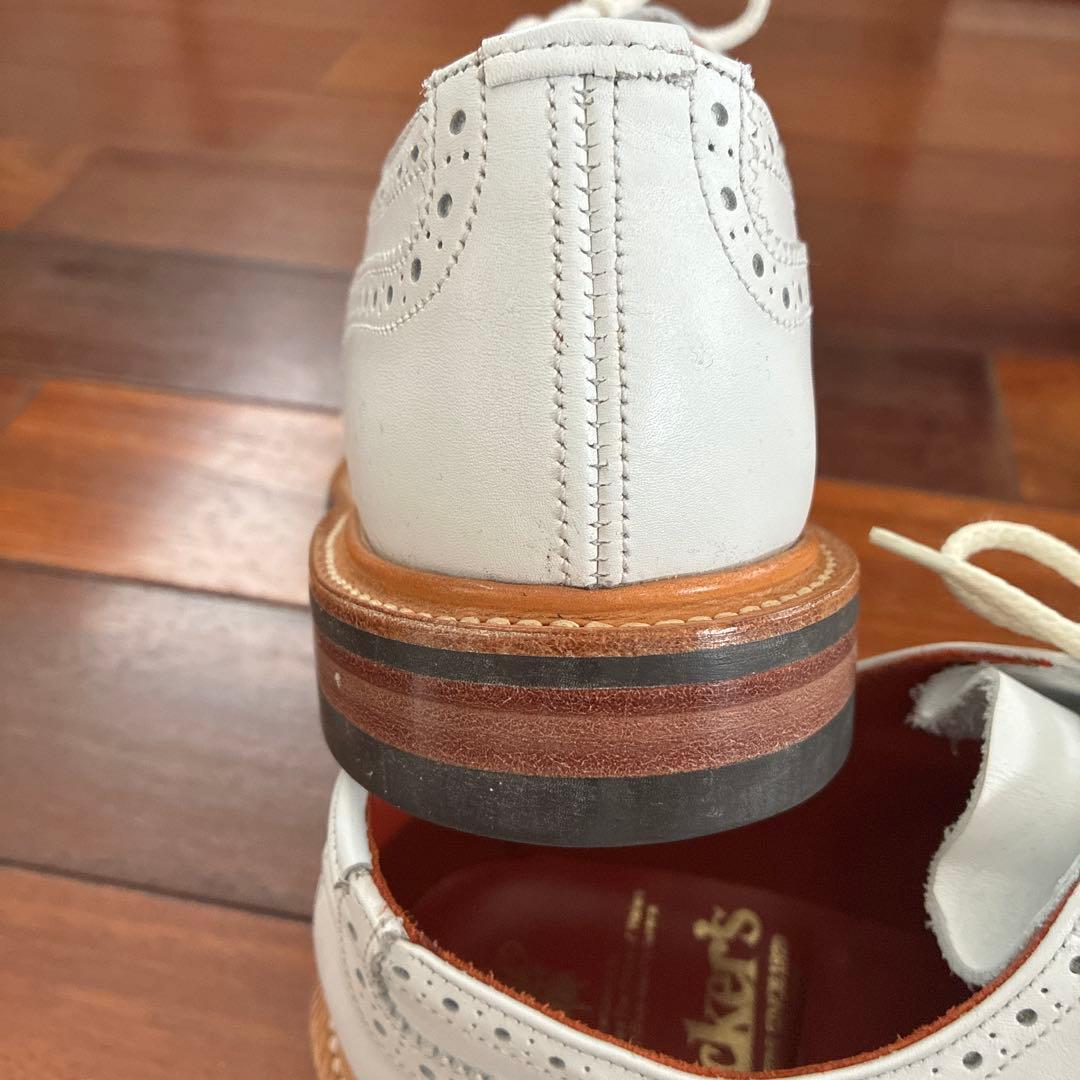 Tricker's ウィングチップ ドレスシューズ ホワイト・シルバー