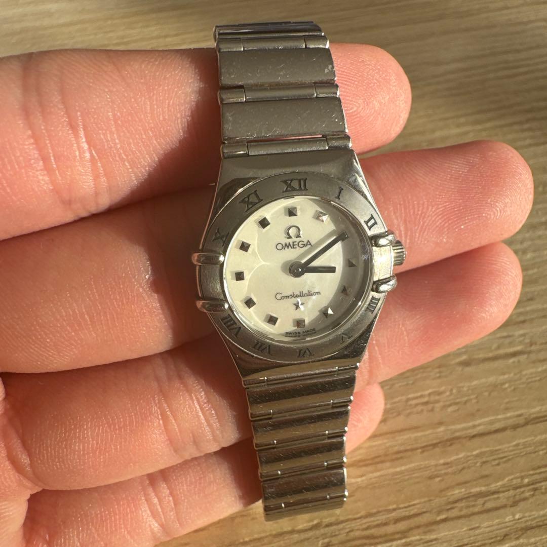 オメガ コンステレーション マイチョイス ミニ ホワイトシェル レディース