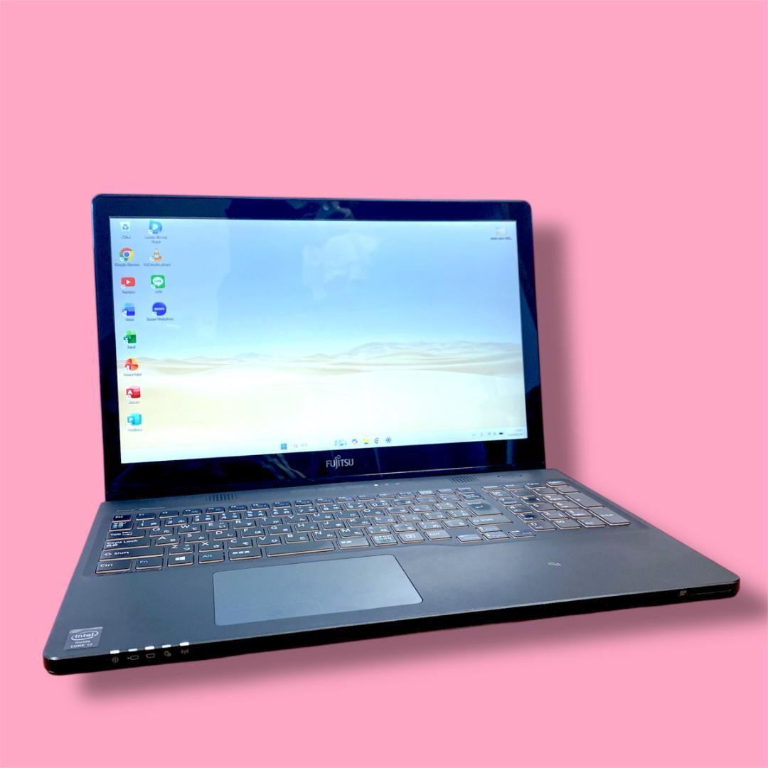 オフィス2021✨4コアi7 メモリ16 SSD480 富士通ノートパソコン