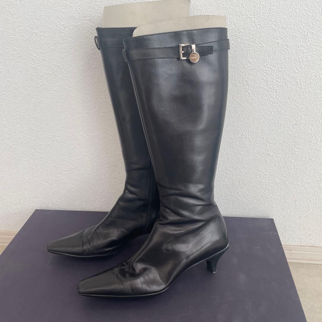 PRADA ロングブーツ　黒　37.5