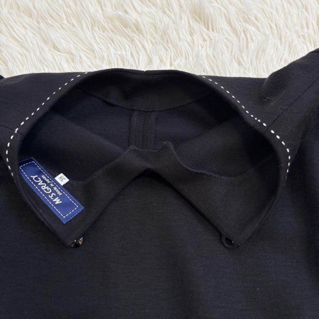 新品　M’S GRACY　バイカラー　長袖　チュニック　トップス　未使用　黒