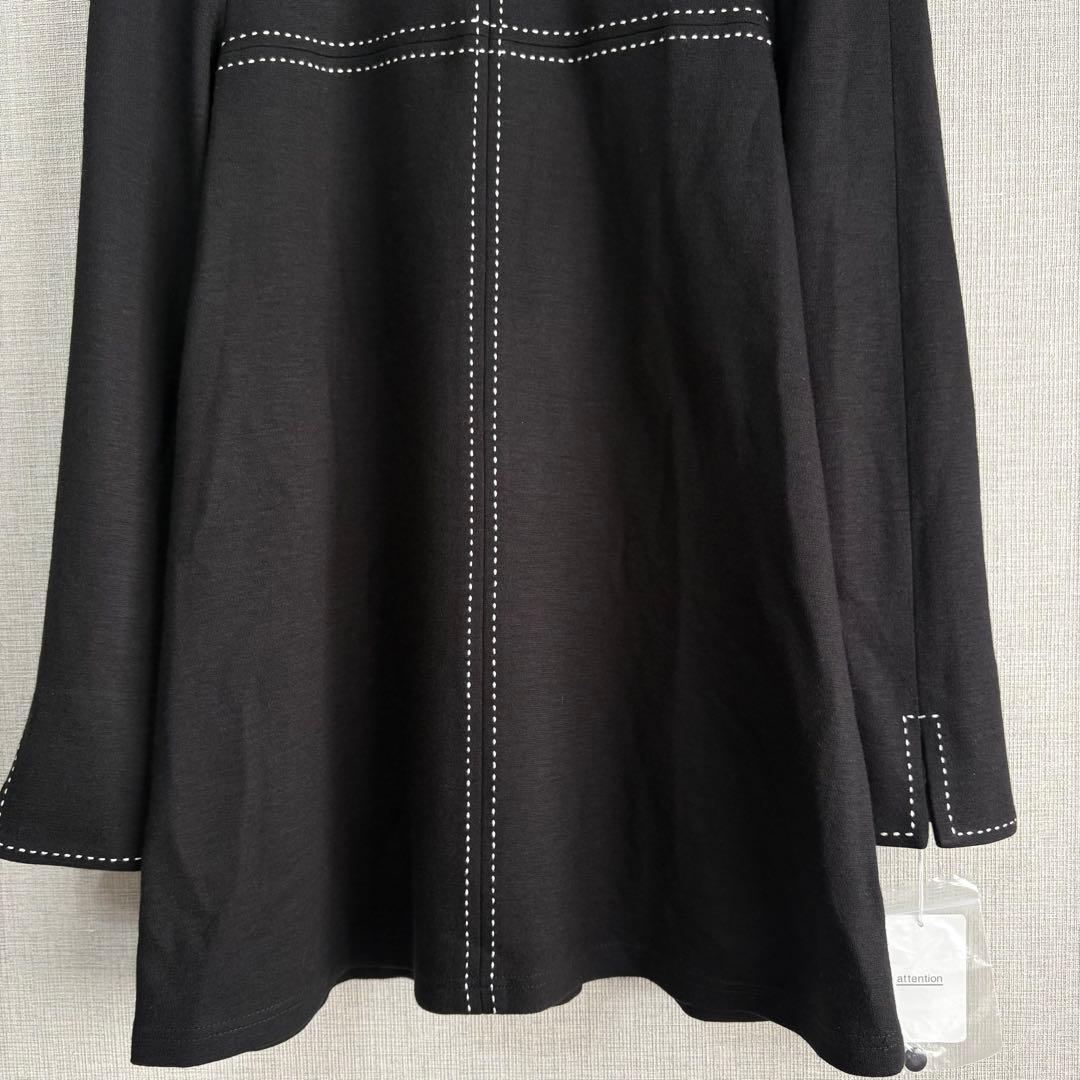 新品　M’S GRACY　バイカラー　長袖　チュニック　トップス　未使用　黒