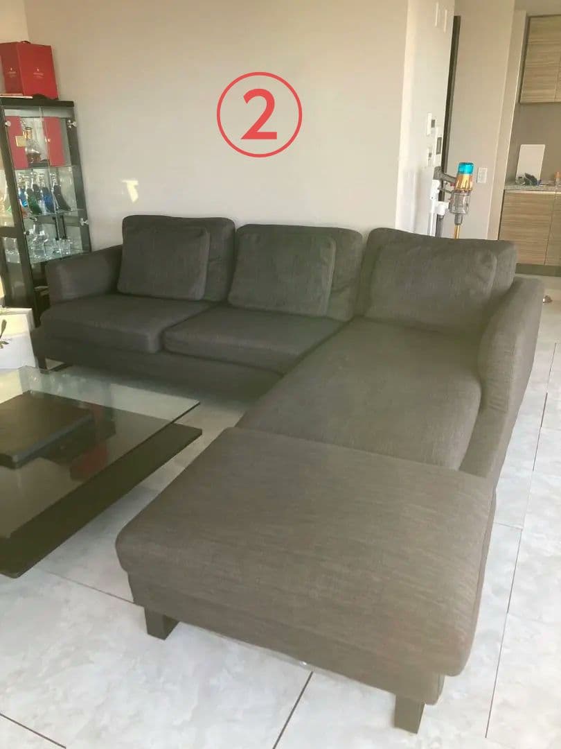 セット売り②【大特価】Armonia ダークグレー L字型ソファ カウチソファ