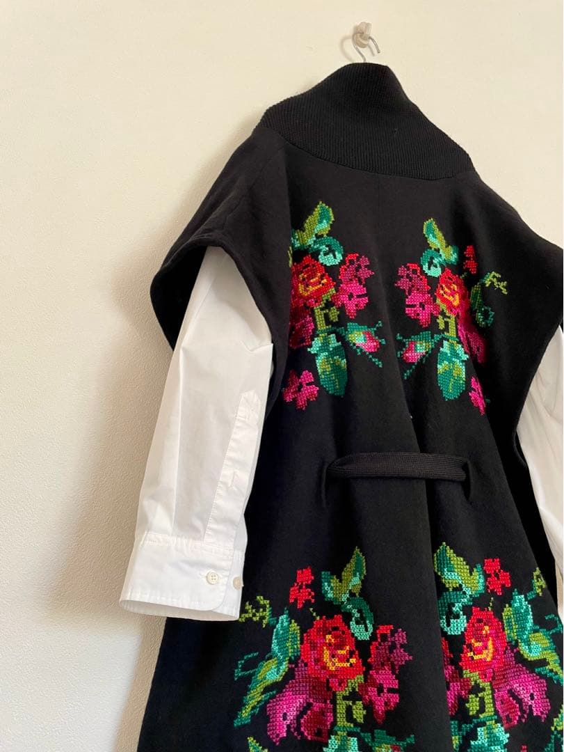 【3.1フィリップリム】クロスステッチフローラルウールプルオーバー