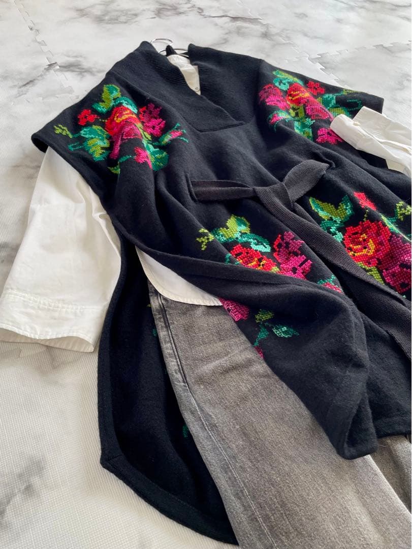 【3.1フィリップリム】クロスステッチフローラルウールプルオーバー