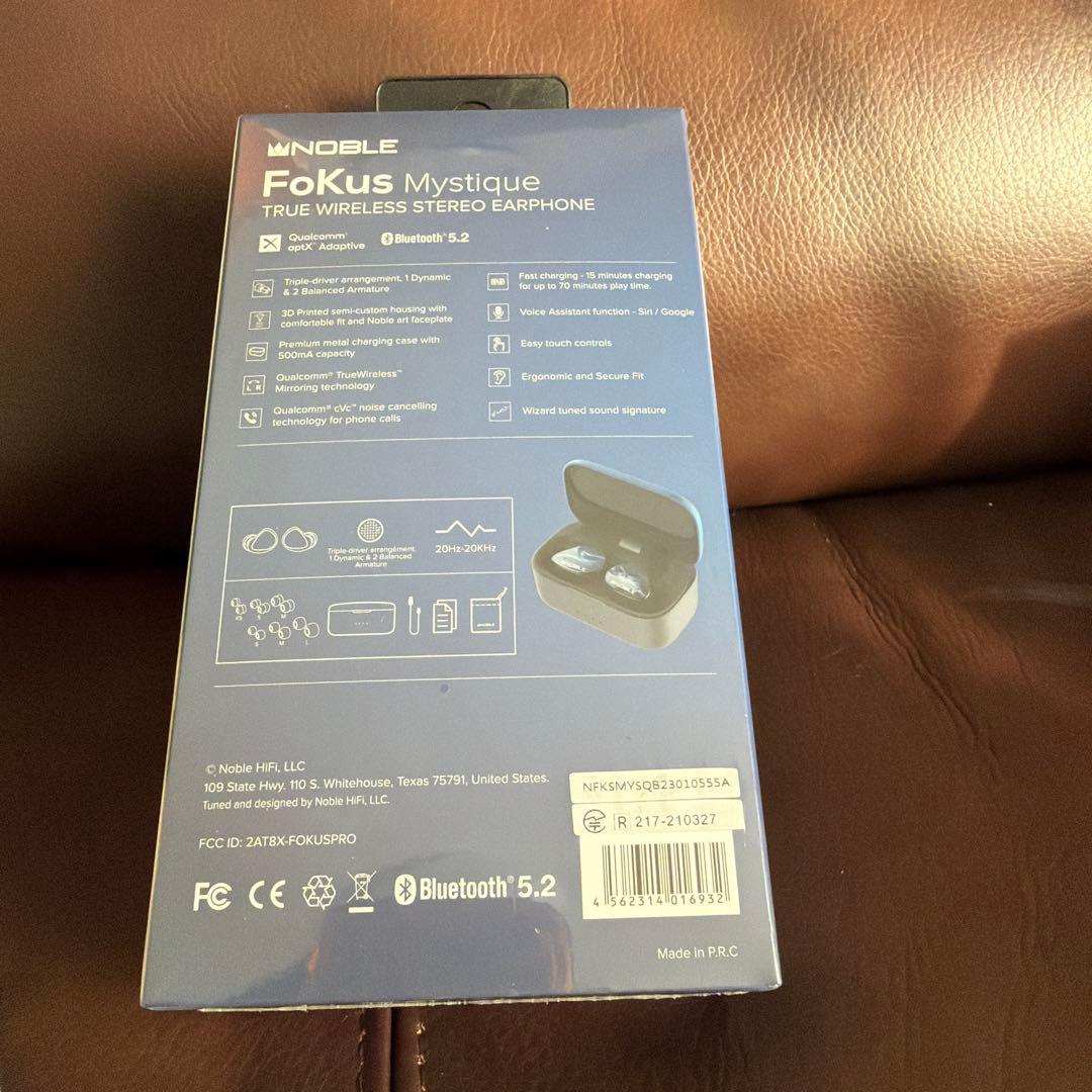 新品未開封Noble Audio FoKus Mystiqueワイヤレスイヤホン
