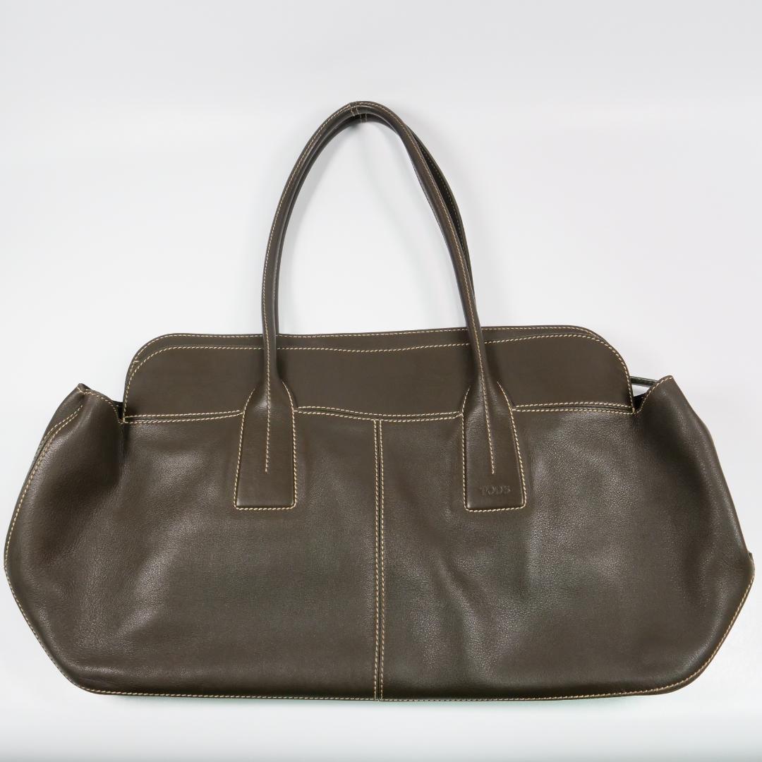 美品✨トッズ トートバッグ ショルダーバッグ レザー ダークブラウン