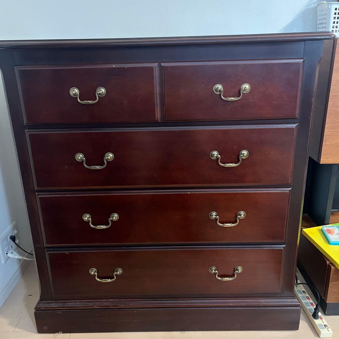 ダークブラウン 木製 タンス チェスト　アンティーク