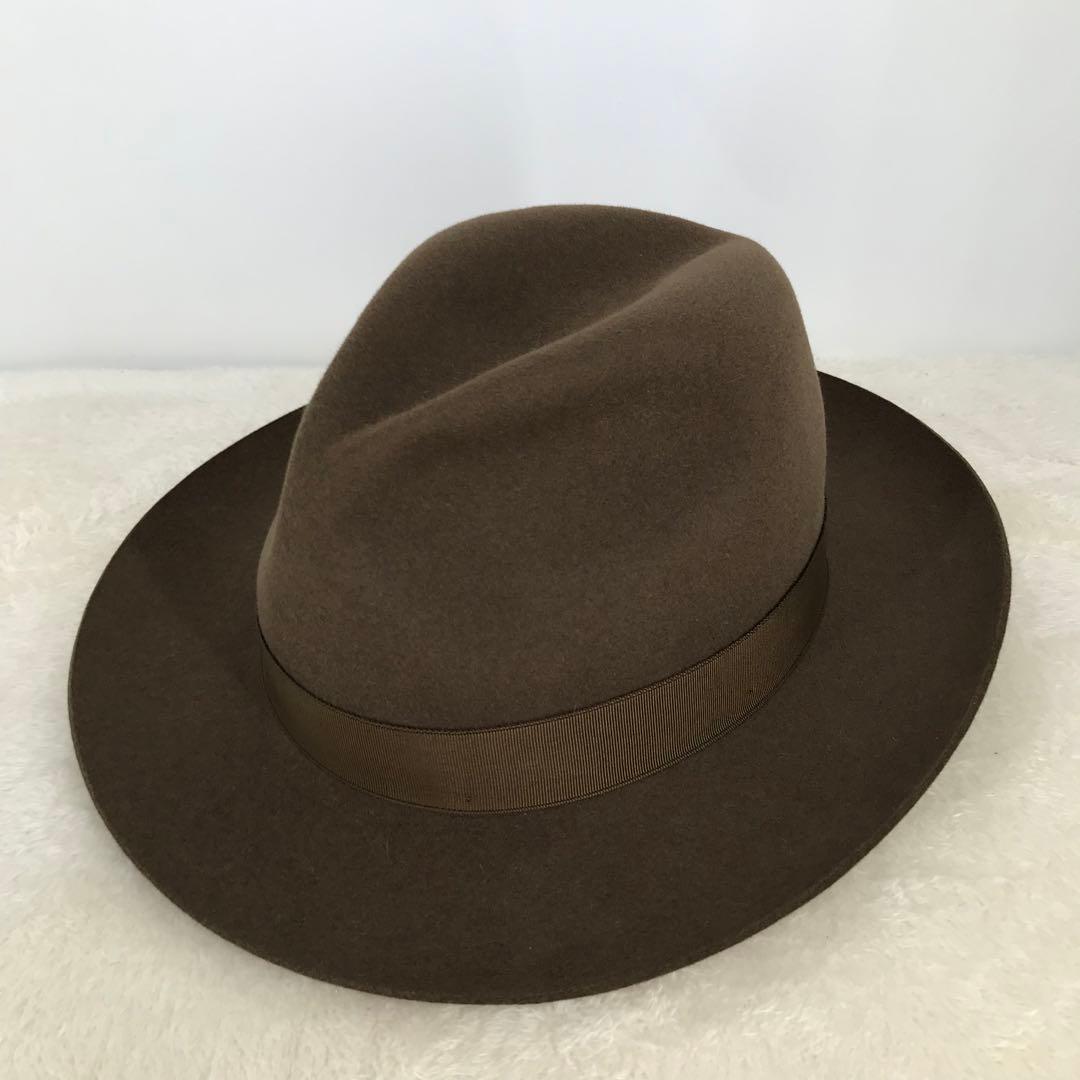 ボルサリーノ　ハット　60　ブラウン　ラビットファー　イタリア製