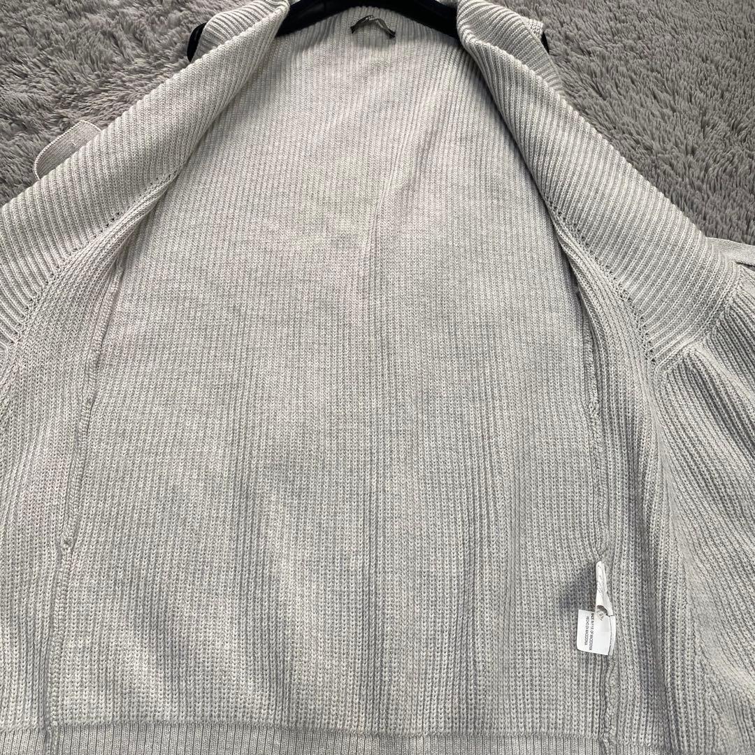 MaxMara 羊毛 ニットロングジレ グレー ウエストリボン L