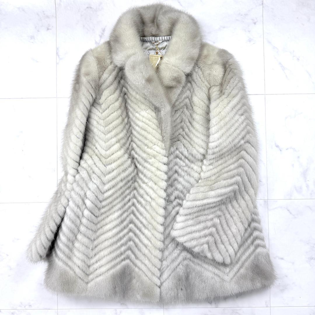 美品 EMBA サファイアミンク ファーコート 鑑定書あり エンバ 毛皮