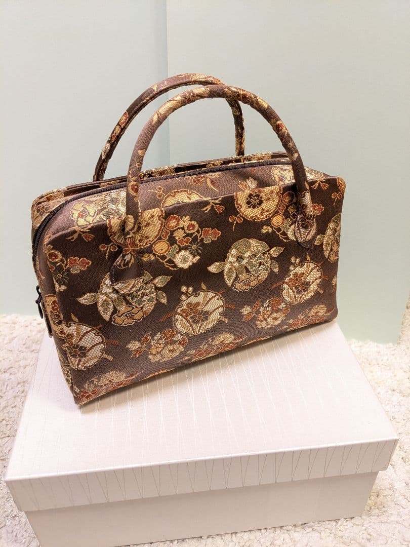 銀座くのや 花柄刺繍 和装用利休バッグ 新品未使用