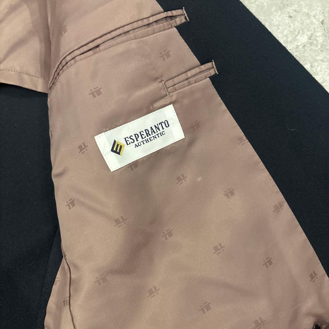 【美品】✨上質イタリア製　黒　ダブルブレストジャケット　金ボタン　M【A5】