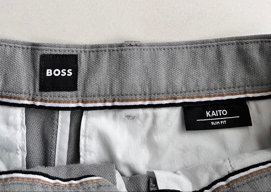 BOSS ボス ビジネス スラックス パンツ ライトグレー 48