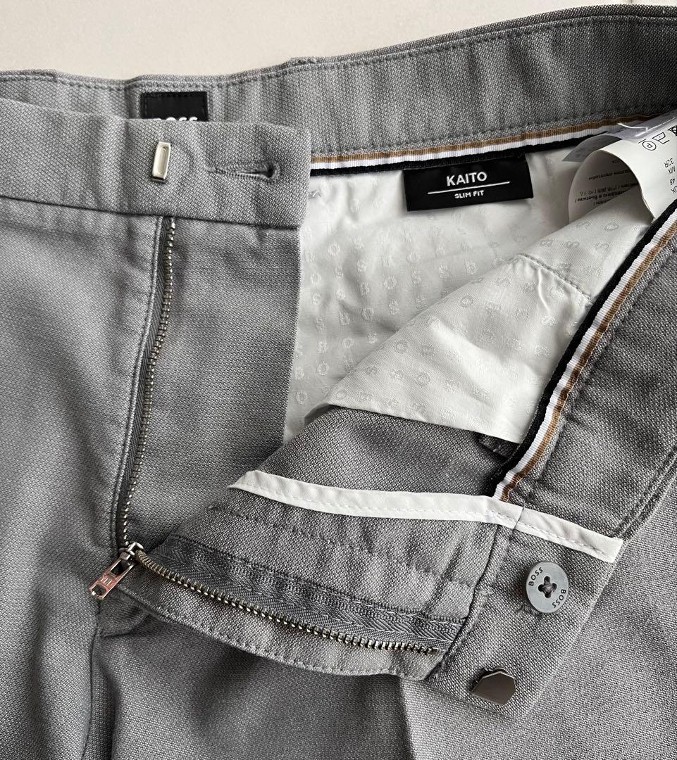 BOSS ボス ビジネス スラックス パンツ ライトグレー 48