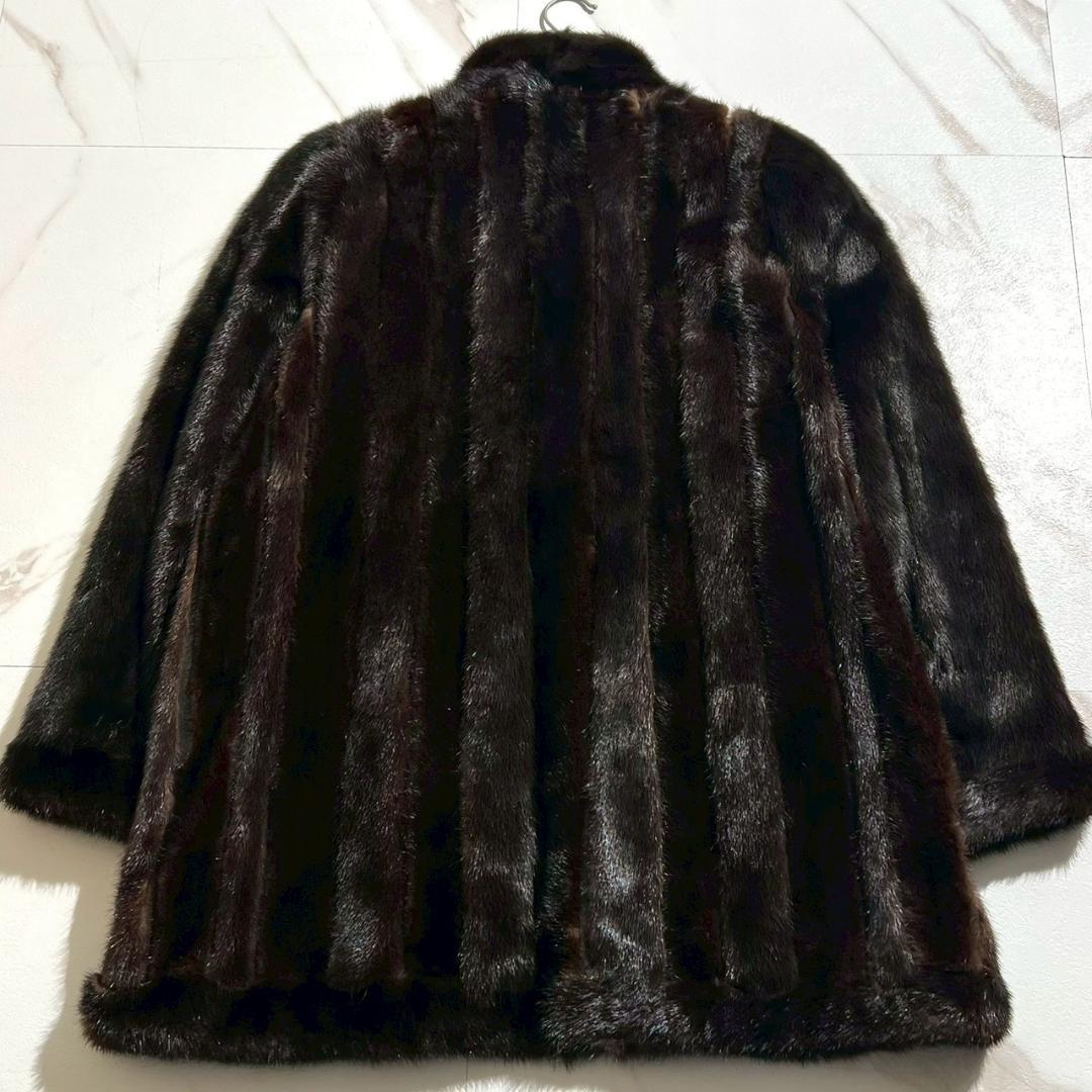 希少美品クリスチャンディオール デミバフミンク 裏地CD総柄 ファー 毛皮 L