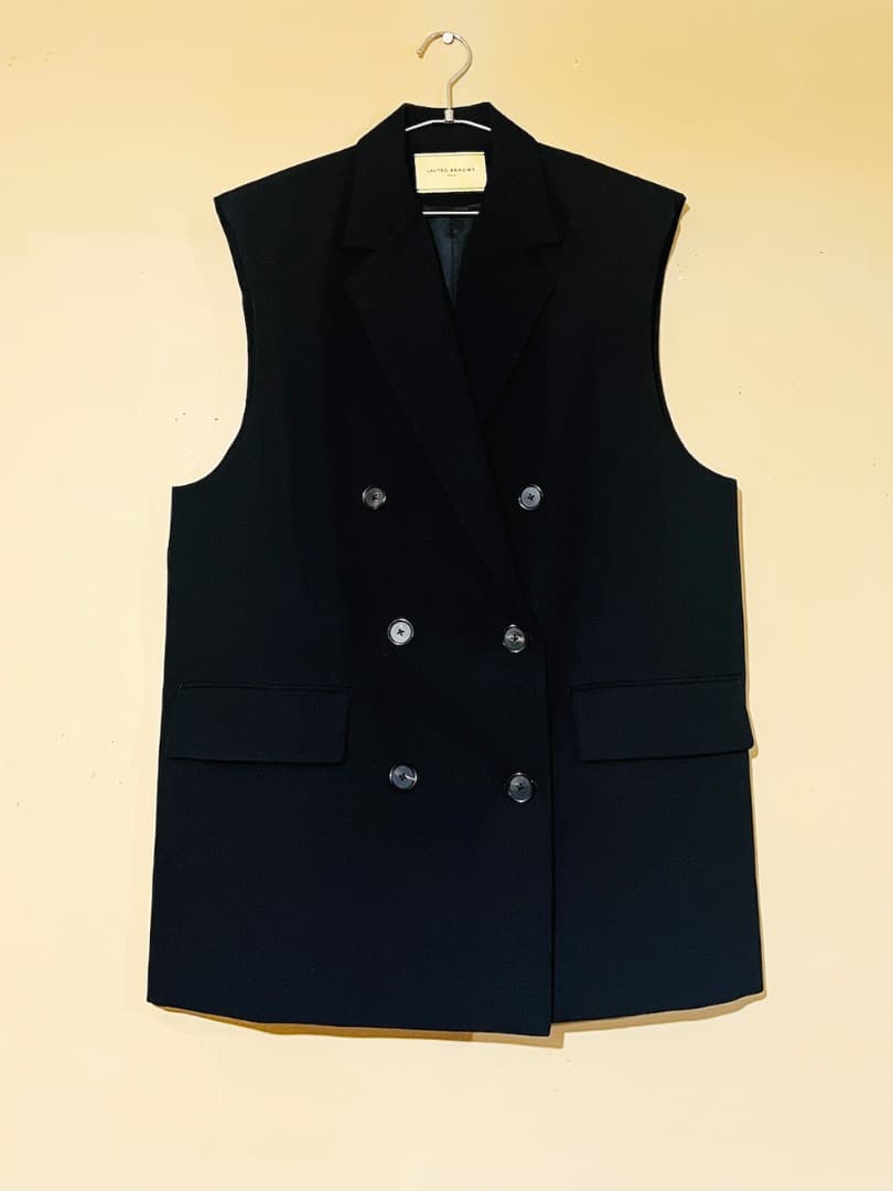 UNITED ARROWS　アウター ダブル テーラード ベスト　ブラック