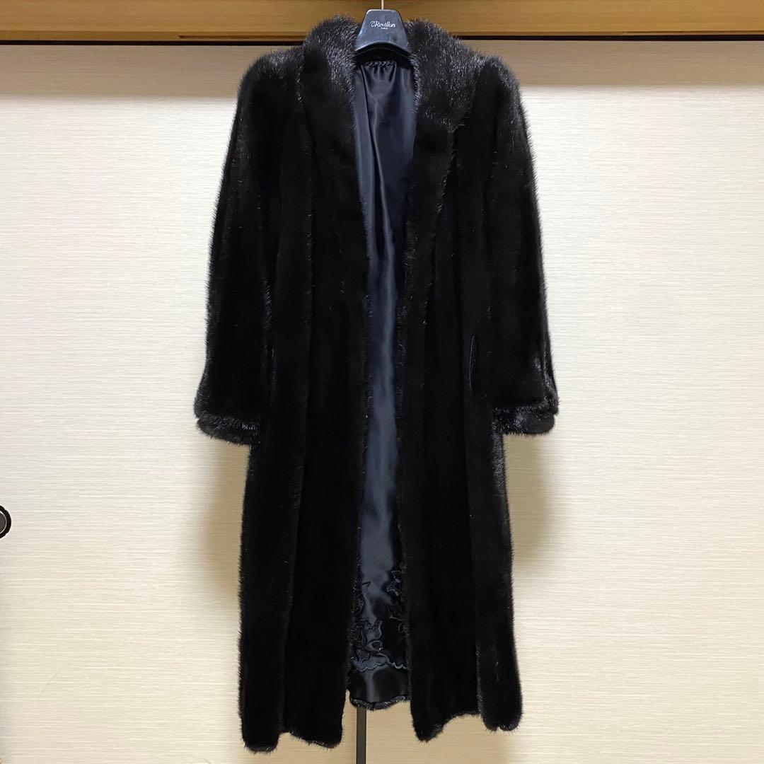 サガミンク SAGA MINK ダークミンク ロングコート 本毛皮 リアルファー