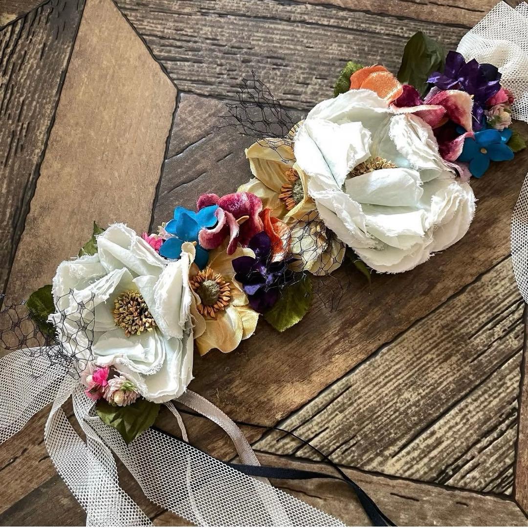 美品　HEIHEI フラワーヘッドドレス