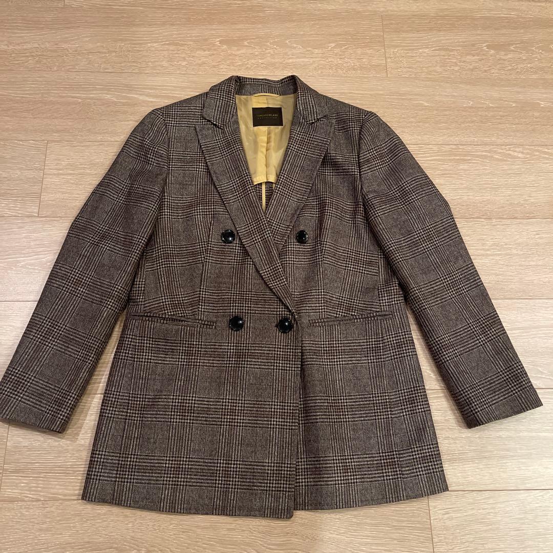 TOMORROWLAND チェック柄 ダブルブレストジャケット