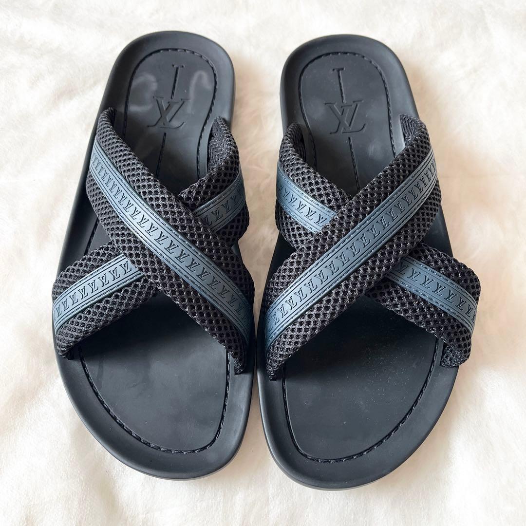ルイヴィトン　サンダル ファブリック メンズ　ブラック　ネイビー　26.5cm