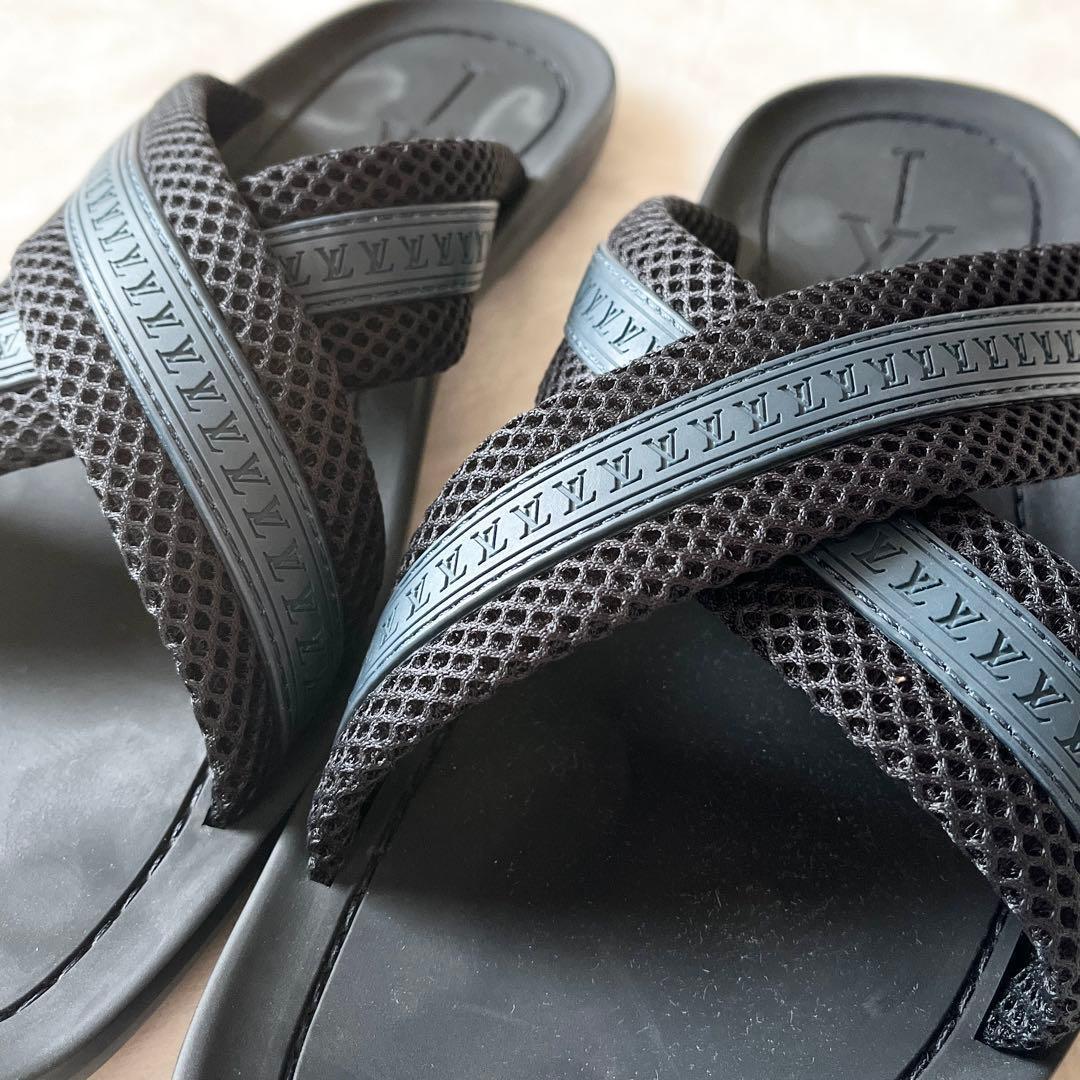 ルイヴィトン　サンダル ファブリック メンズ　ブラック　ネイビー　26.5cm
