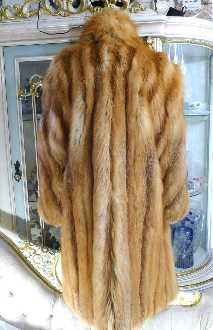 希少！豪華！◇【EMBA】絶品！デザイン！レッドFOXファーロングコート◇