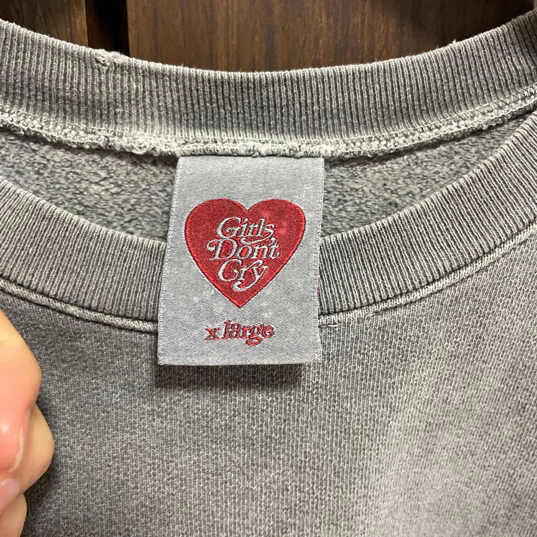 USED加工 Girls Don't Cry スウェットシャツ グレー 古着