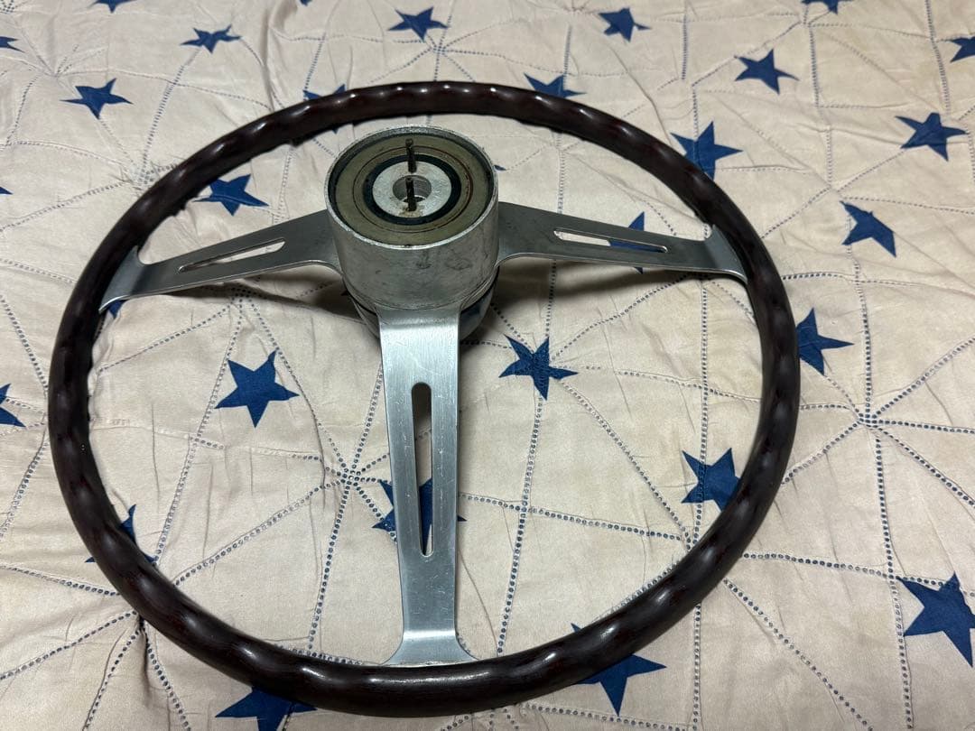 旧車サニーSUNNYウッド調3本スポークステアリング