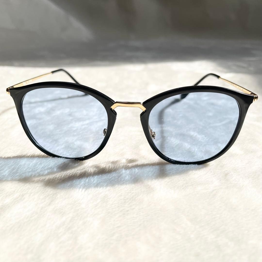 極美品 Ray Ban RB7140 ブルーレンズ ケース付き クラシック 金黒