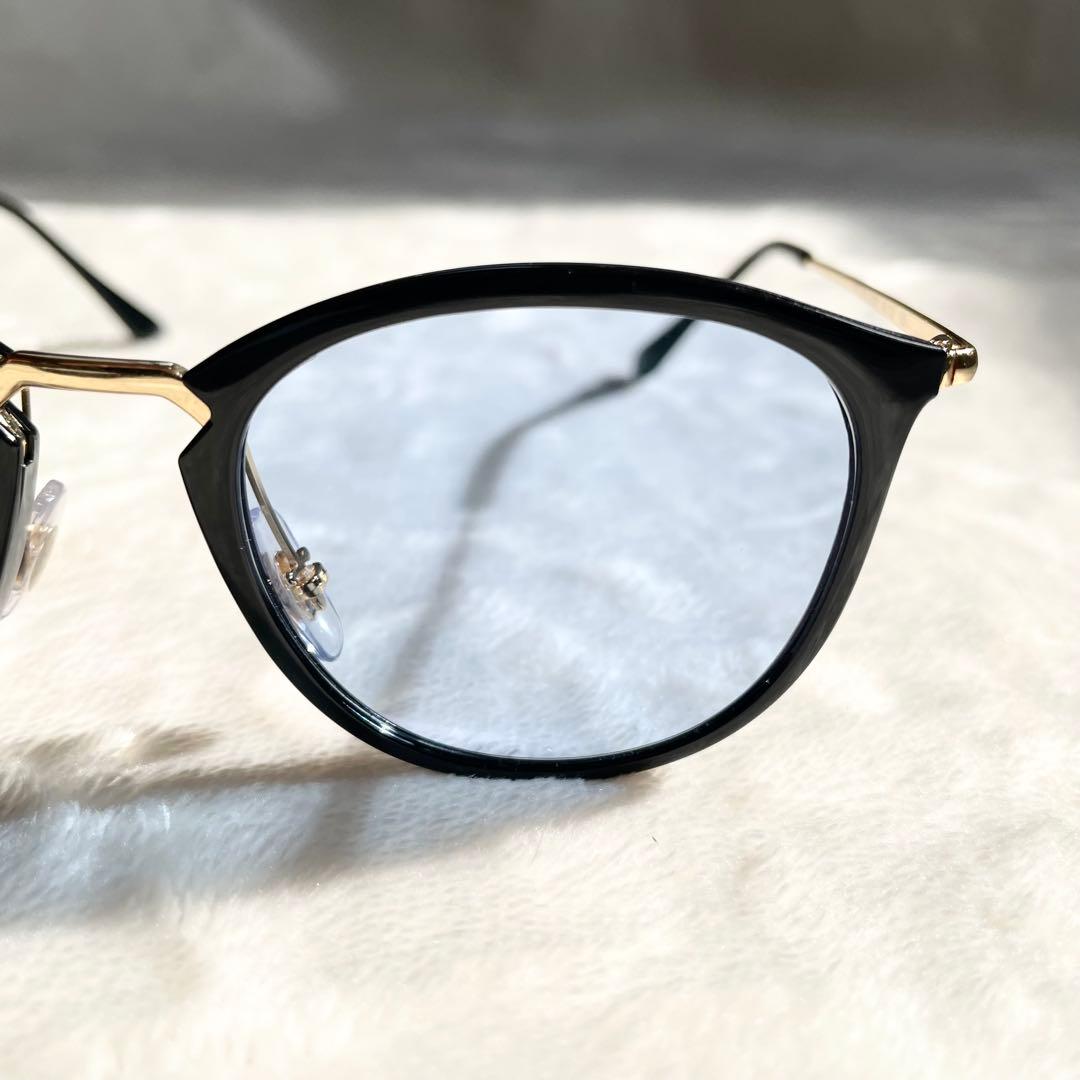 極美品 Ray Ban RB7140 ブルーレンズ ケース付き クラシック 金黒