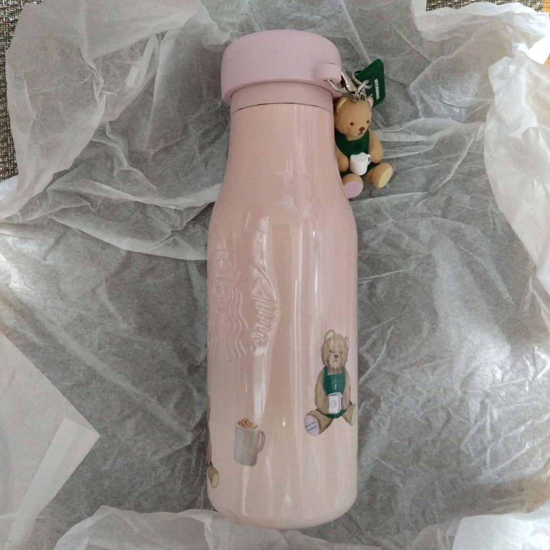 スターバックス ジェラートピケ ステンレスボトル ベア ピンク