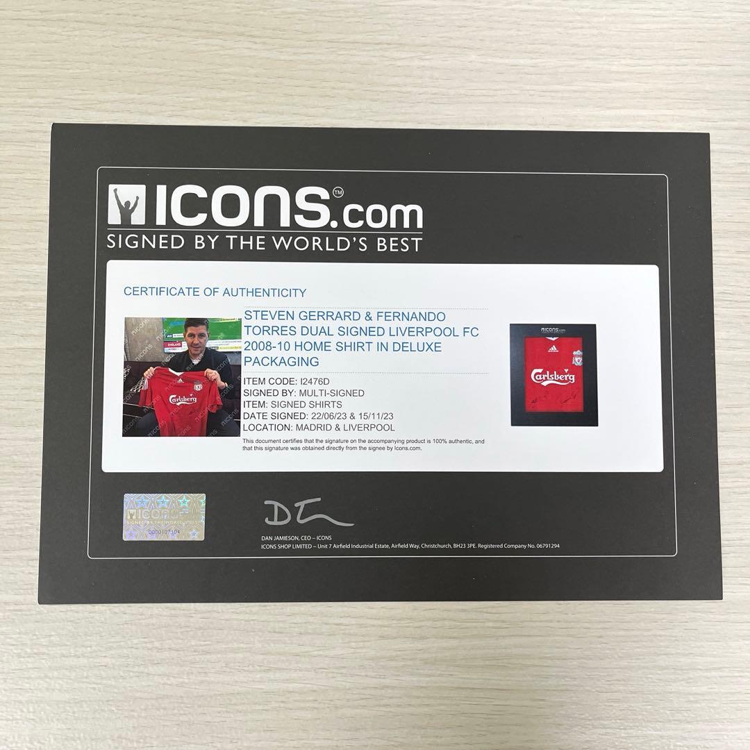 リバプール　ジェラード＆トーレス　　直筆サイン入りユニフォーム