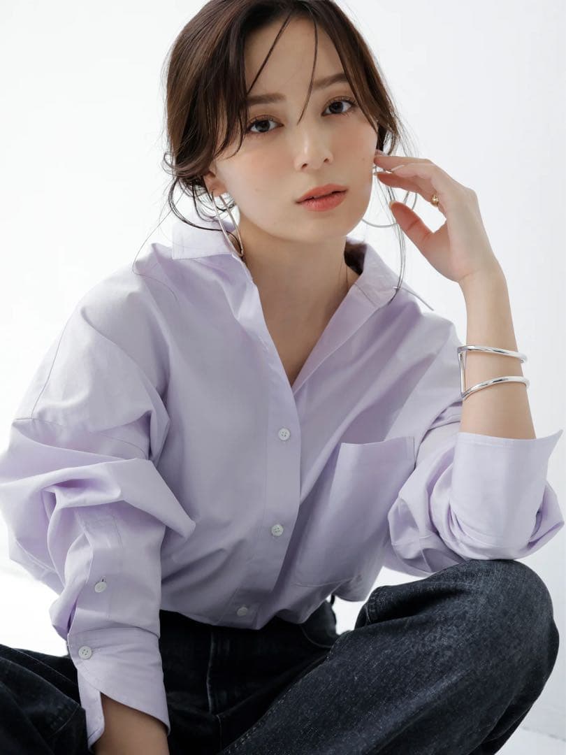 anuans 2025AW スタンダードシャツ ラベンダー