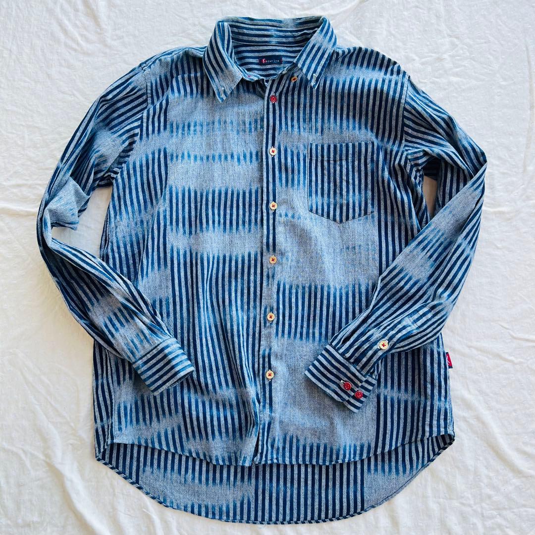 カスリラ kasurira 備後節織 ゆったりカジュアル シャツ 藍染