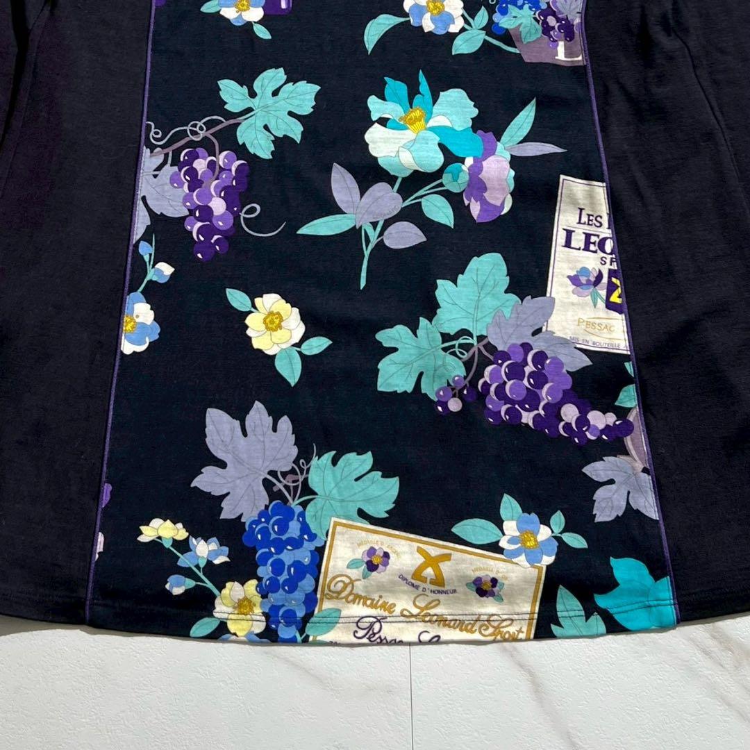 美品✨LEONARD スポーツウールAライン チュニック ワイン花柄　トリム40