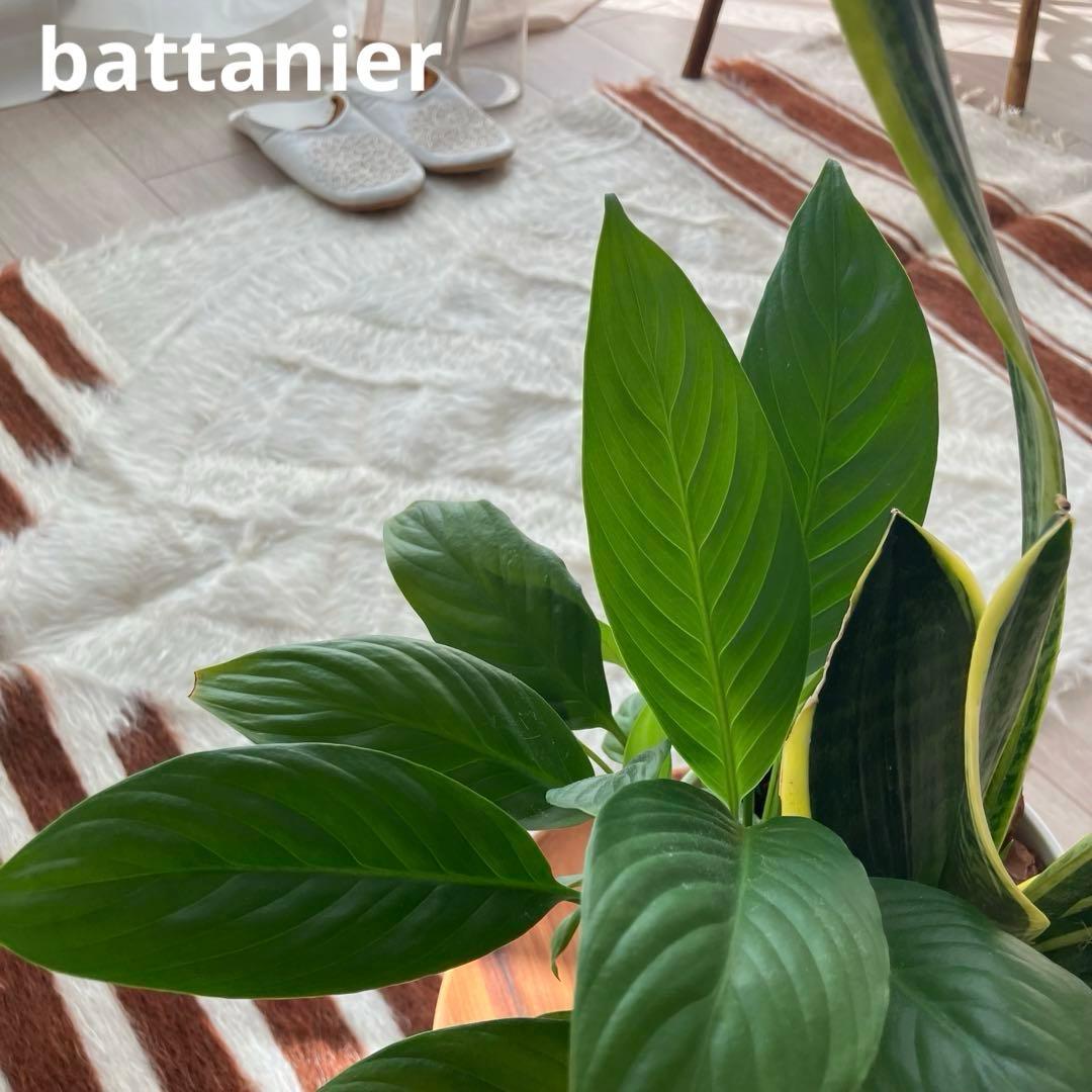 新品wool100％　オフホワイトチョコ　バッターニエ　トルコヴィンテージラグ