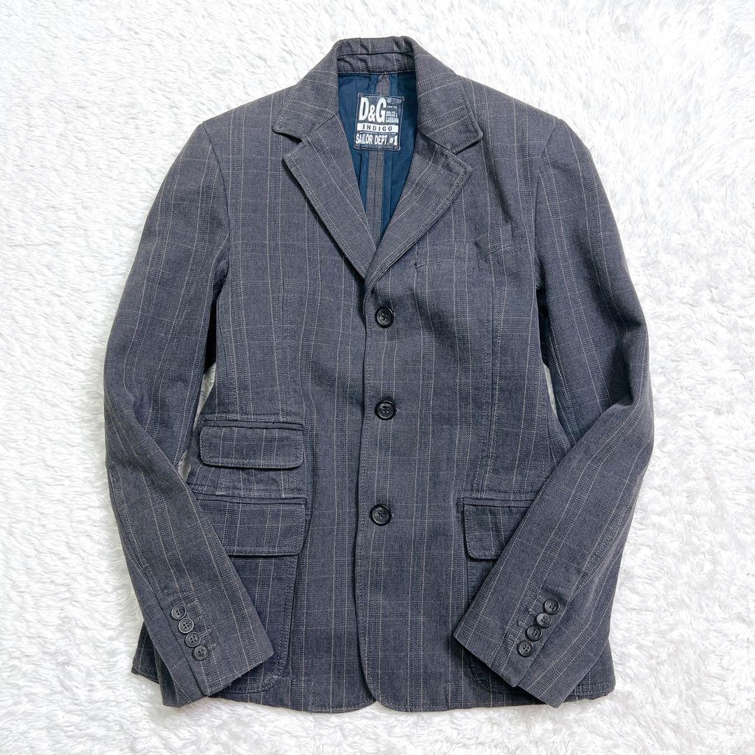 【美品】D&G ドルガバ INDIGO デニム テーラードジャケット イタリア製